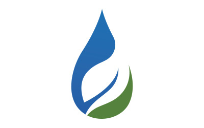 Waterdrop and leaf fresh nature ecology energy logo v17
