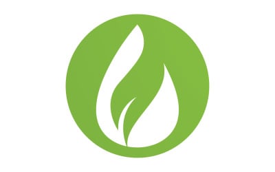 Waterdrop and leaf fresh nature ecology energy logo v28