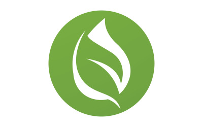 Waterdrop and leaf fresh nature ecology energy logo v34