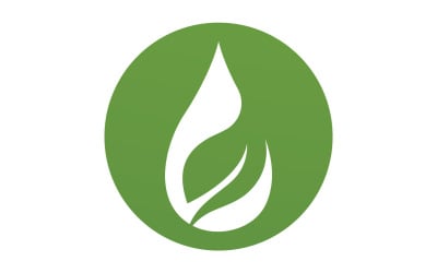 Waterdrop and leaf fresh nature ecology energy logo v41