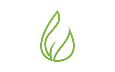 Waterdrop and leaf fresh nature ecology energy logo v52