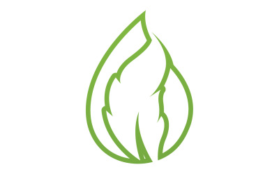 Waterdrop and leaf fresh nature ecology energy logo v60
