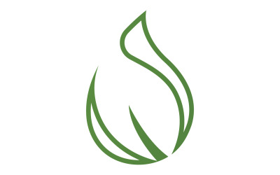 Waterdrop and leaf fresh nature ecology energy logo v62