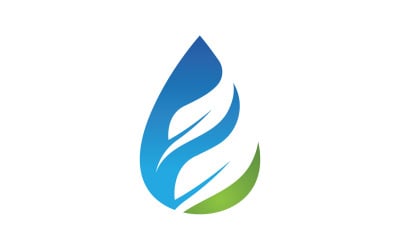 Waterdrop and leaf fresh nature ecology energy logo v6