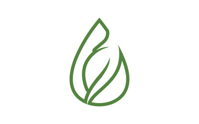Waterdrop e foglia fresca natura ecologia energia logo v56