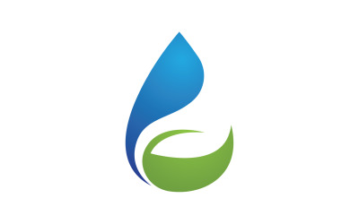 Waterdrop en blad verse natuur ecologie energie logo v3
