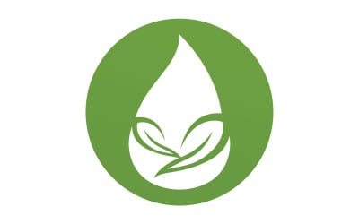 Waterdrop en blad verse natuur ecologie energie logo v47