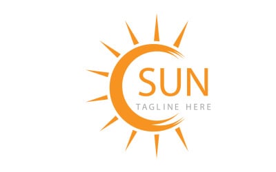Güneş ve swosh logosu enerji v2