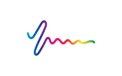 Line sound wave equalizer simple element logo design v26