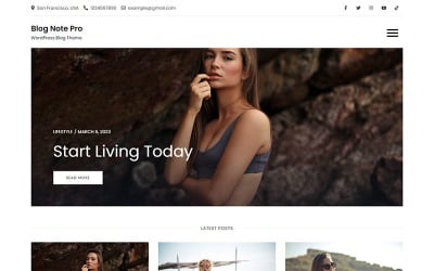 Blog Note Pro - Sauberes und modernes Blogging-WordPress-Theme