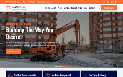 CastleStone - modelo de site HTML5 para empresa de construção