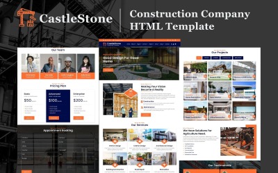 CastleStone — szablon strony HTML5 firmy budowlanej