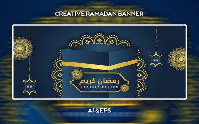 Conception de bannière vectorielle créative Ramadan Mubarak