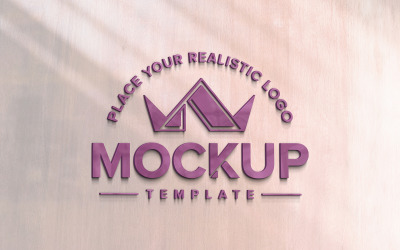 3d logo mockup on wood texture background