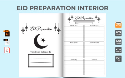 Eid Voorbereiding Dagboek Interieur Vector