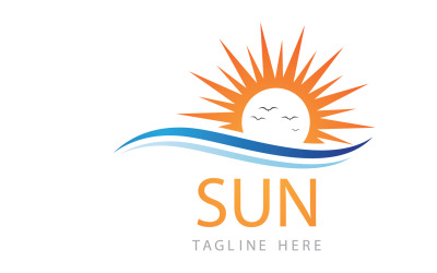 Güneş ve swosh logo enerji v7
