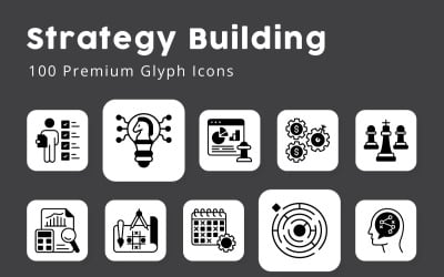 Iconos de glifos de construcción de estrategia