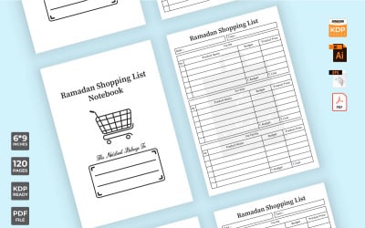 Vector interior del planificador de compras de Ramadán