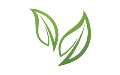 Green Leaf nature element tree design or company name v17