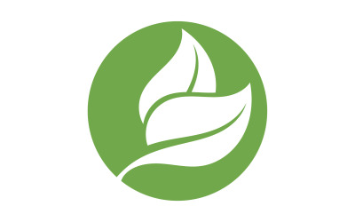 Green Leaf nature element tree design or company name v60