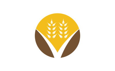 Agricoltura grano riso cibo logo v14