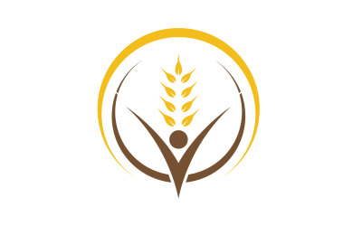 Agricultura trigo arroz comida logo v13