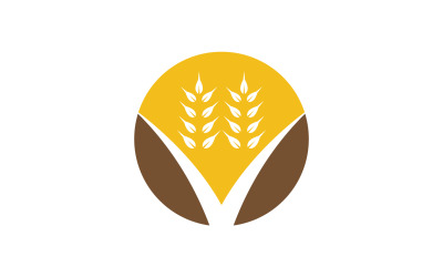 Agricultura trigo arroz comida logo v14