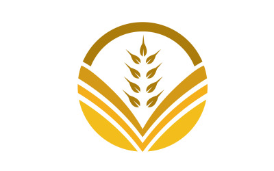 Agricultura trigo arroz comida logo v23