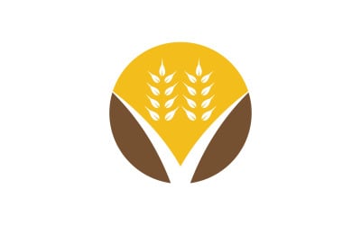 Agriculture wheat rice food logo v14