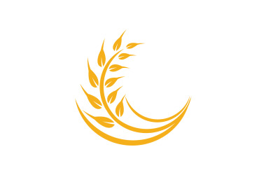 Agriculture wheat rice food logo v16