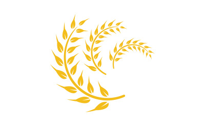 Agriculture wheat rice food logo v17