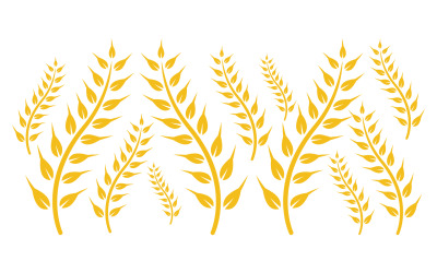 Agriculture wheat rice food logo v26