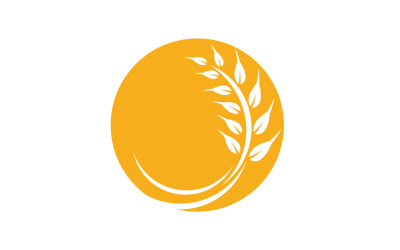 Agriculture wheat rice food logo v29