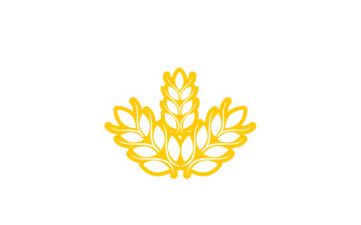 Diseño de logotipo de alimentos de avena, arroz y trigo v10