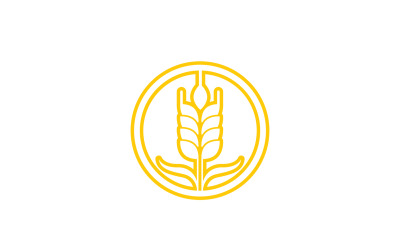 Diseño de logotipo de alimentos de avena, arroz y trigo v17