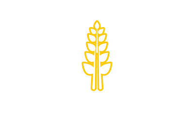 Diseño de logotipo de alimentos de avena, arroz y trigo v20