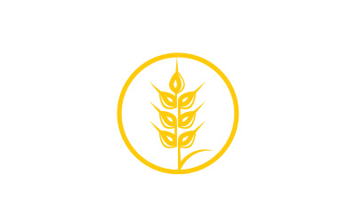 Diseño de logotipo de alimentos de avena, arroz y trigo v7