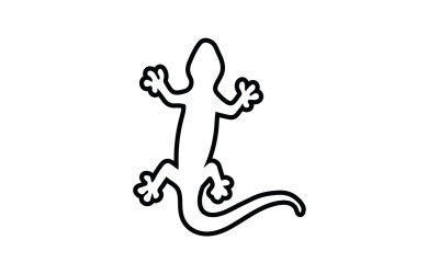 Kertenkele gecko hayvan sürüngen logosu basit v12