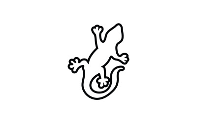 Lagarto gecko animal reptil logo simple v15