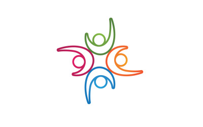 Logo di successo del gruppo di squadra di carattere umano 3