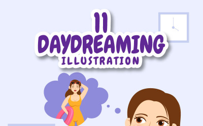 11 personer dagdrömmer Illustration