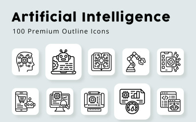 Umělá inteligence osnovy ikony
