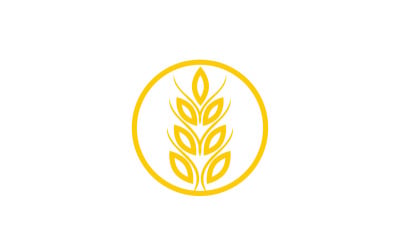 Wheat rice oat food logo design v6