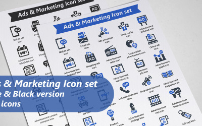 Anzeigen und Marketing-Icon-Set