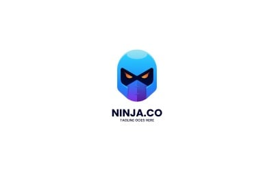 Estilo de logotipo degradado ninja