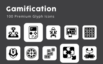 Gamification Unique Glyph Icons
