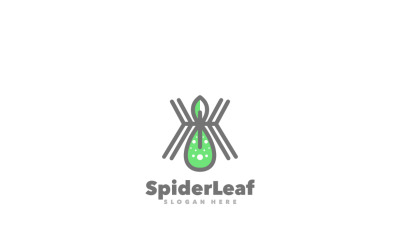 Modelo de logotipo simples de folha de aranha