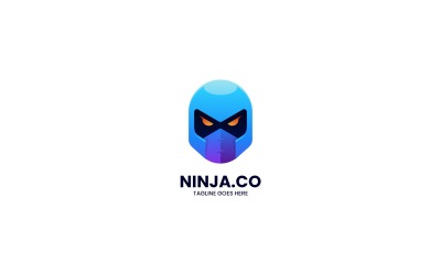 Stil des Ninja-Logos mit Farbverlauf