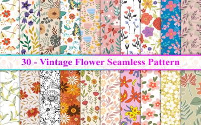 Vintage Floral Seamless Pattern, Floral Seamless Pattern, Vintage Flower Seamless Pattern