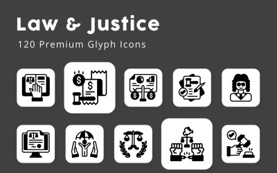 Закон і правосуддя гліф іконки